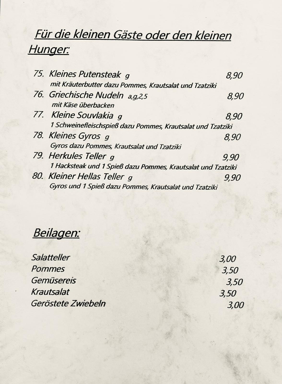 Speisekarte