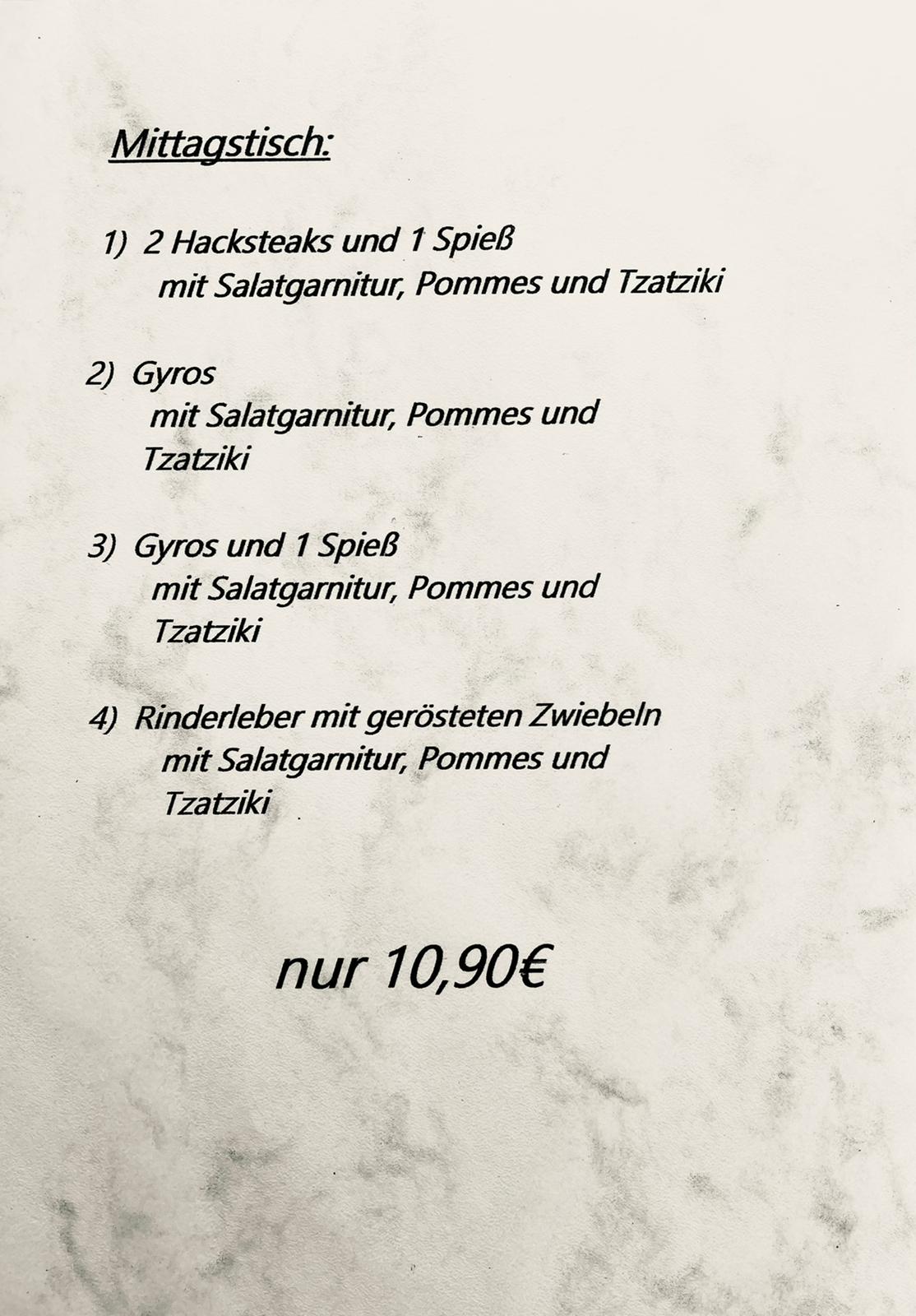 Speisekarte